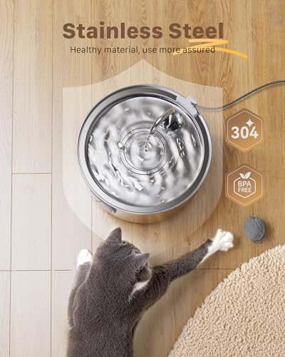 Fontaine à Eau pour Chat et chien- 3,2L inox