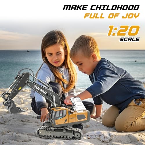 Excavateur télécommandée Jouets pour Enfants Pelle - Rechargeable RC Métal