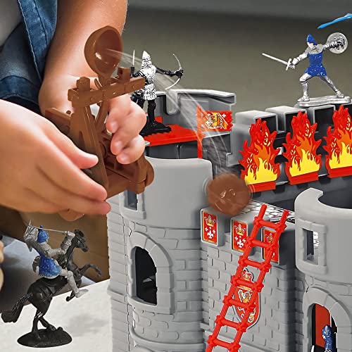 Château Fort Le Château Noir avec Figurines Catapultes et Accessoires Inclus
