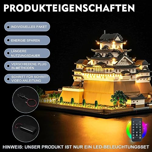 Kit d'éclairage télécommandé pour Lego 21060 Le château de Himeji (Pas Lego), Kit d'éclairage LED