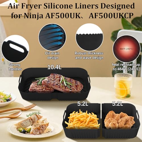 Silicone Moule Air Fryer pour Ninja Foodi Flex 10.4 L AF500EU, 14 Pièces
