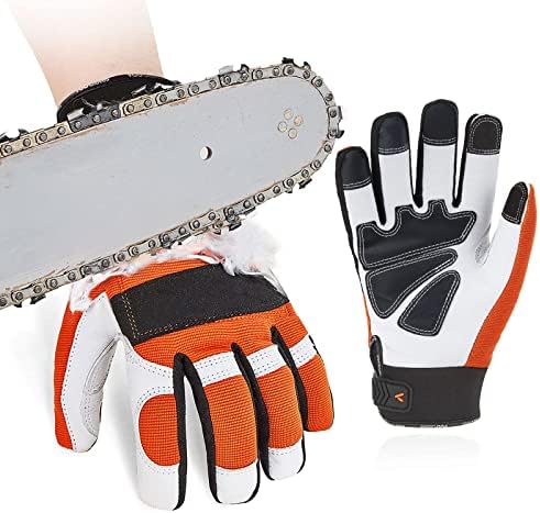 1 paire de gants, classe 1, 20 m/s, gants de protection contre les tronçonneuses
