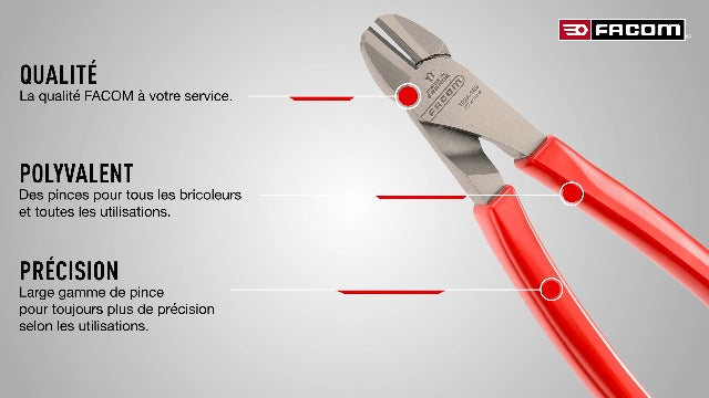 FACOM Pince Étau à Becs Longs - 5 Positions avec Gâchette de Contrôle
