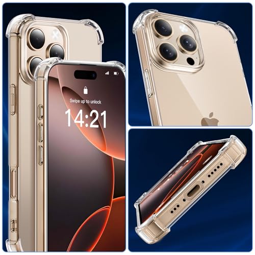 1 Coque pour iPhone 16 Pro avec 2 Verre Trempé et 1 Caméra Protecteur