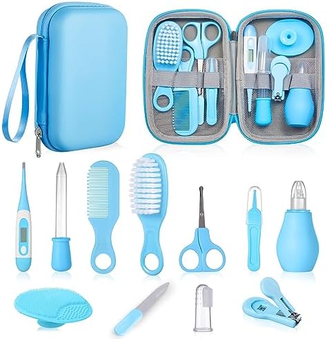 12pcs Trousse de Soin Bébé, Trousse de Toilette Bébé, Bébé Naissance