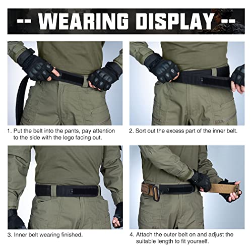 Ceinture Tactique Molle de 2 Pouces avec Ceinture Intérieure