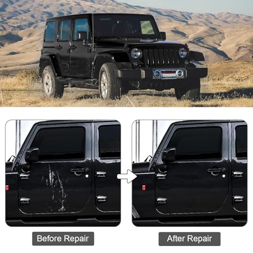 2 Pièces Stylo Retouche Peinture Noir Brillant, Stylo