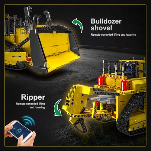 Jouets Cadeaux Bulldozer, Camion Télécommandé avec Moteurs
