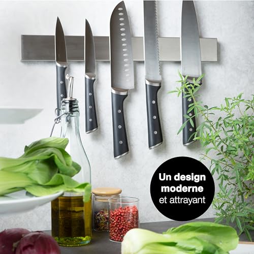barre magnétique pour couteaux - rail universel, Acier inoxydable 40 cm