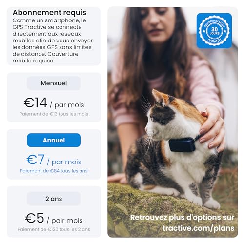 Tractive Collier GPS Chat Mini – Localisation et Moniteur d'Activité