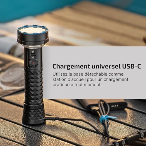 OLIGHT Prowess Lamp Torche d'Éclairage Bidirectionnel 5000 Lumens 245 Mètres Charge Type-C