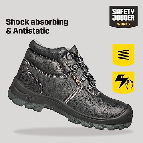 Chaussures de Sécurité à Embout d'acier, Hommes - S3 / S1P Chaussure de Travail Femmes, Semelle Antidérapante, Amortissant Les Chocs, Hydrofuge et Oléofuge, Légères, 42 EU