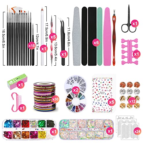 TAVADA Kit de Nail Art - 23 Pièces