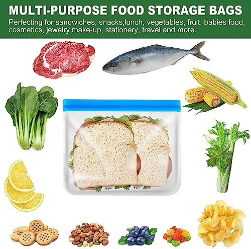 8 Sacs Nourriture en SiliconeSacs Alimentaires de Rangement Viandes