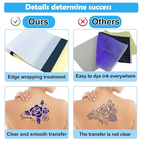 100 Feuilles Papier de Transfert de Tatouage, A4 Papier carbone