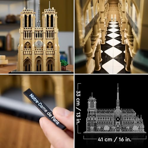 LEGO Notre-Dame de Paris - Maquette à Construire d’Exposition Architectural - Set pour Adultes - Cathédrale 21061 pièces