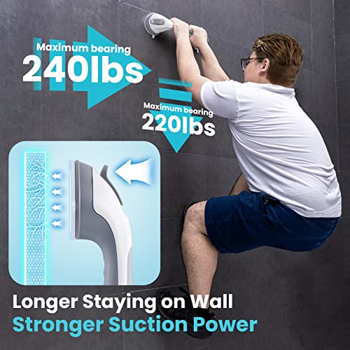 Poignée Ventouse pour Salle de Bain, 43 CM Barres d'appui de Douche Forte Prise pour handicapé