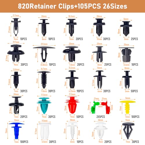 Agrafes Clips de Fixation Voiture avec Outil de Démontage et Boîte De Rangement