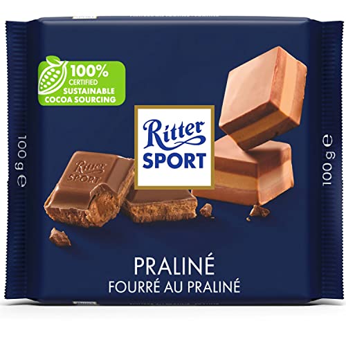 Tablette Carrée Pralinée RITTER SPORT - 100 g - Boîte de 13 Chocolats à Emporter