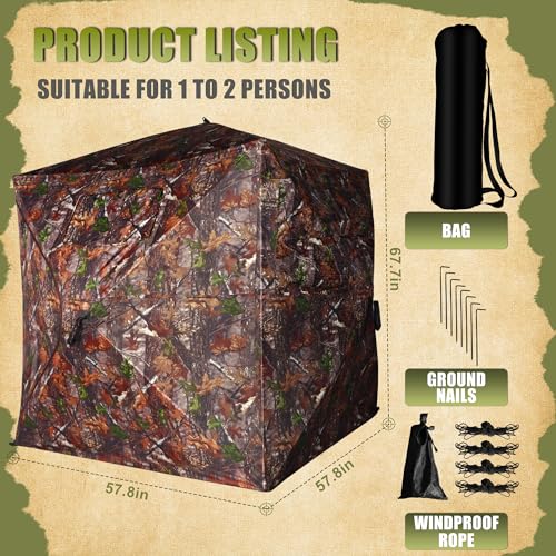 Tente de Chasse Camouflage,Store de Chasse 3 personnes
