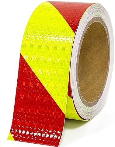 XFXIA Ruban Réfléchissant Jaune et Rouge 10m x 5cm