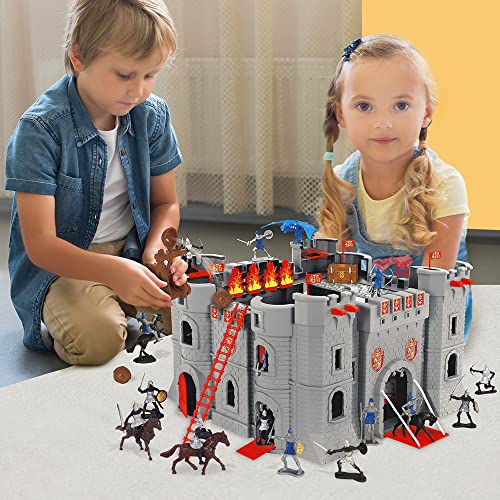 Château Fort Le Château Noir avec Figurines Catapultes et Accessoires Inclus