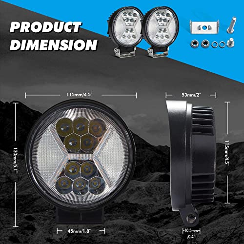 2 PCS Phare de Travail Led 12v, 132W feu de recule pour Tracteur, Bateau, Camion, Voiture