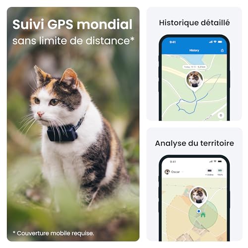 Tractive Collier GPS Chat Mini – Localisation et Moniteur d'Activité