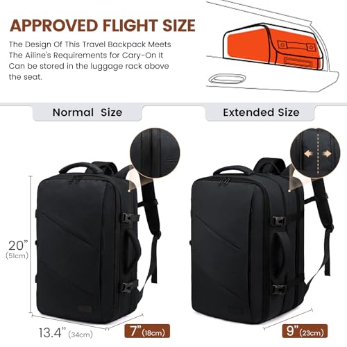 Sac à Dos Voyage Cabine Avion 40L Grand Bagage à Main Antivol Sac à Dos Ordinateur