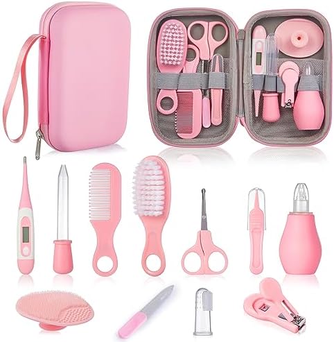 12pcs Trousse de Soin Bébé, Trousse de Toilette Bébé, Bébé Naissance