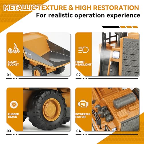 Camion-Benne Télécommandé, Véhicule de Construction RC pour Enfants