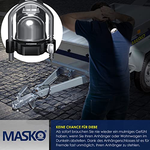 MASKO Antivol à Combinaison pour Attelage de Remorque