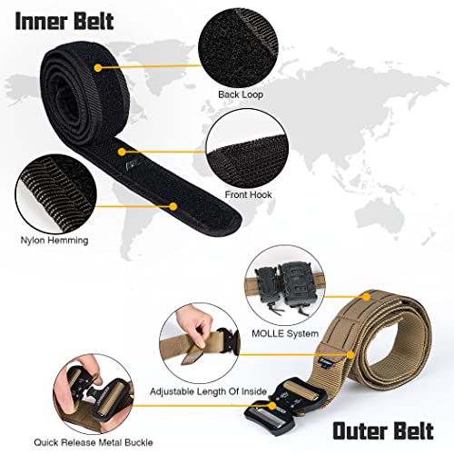 Ceinture Tactique Molle de 2 Pouces avec Ceinture Intérieure