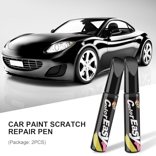 2 Pièces Stylo Retouche Peinture Noir Brillant, Stylo