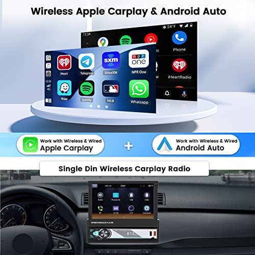 Hikity Autoradio 1 Din Carplay pour voiture