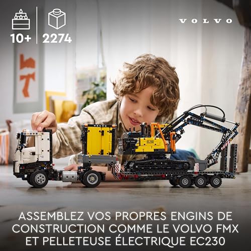 LEGO Technic Camion Volvo FMX et Pelleteuse électrique EC230, 42175 pièces