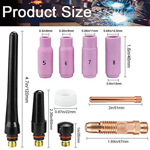 Kit de 16 Pcs Pince TIG Buse en Céramique