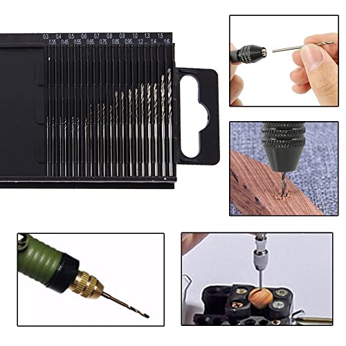 Coffret de 20pcs Kit de Mini Micro Foret de Précision Hélicoïdaux en HSS Set Fraise