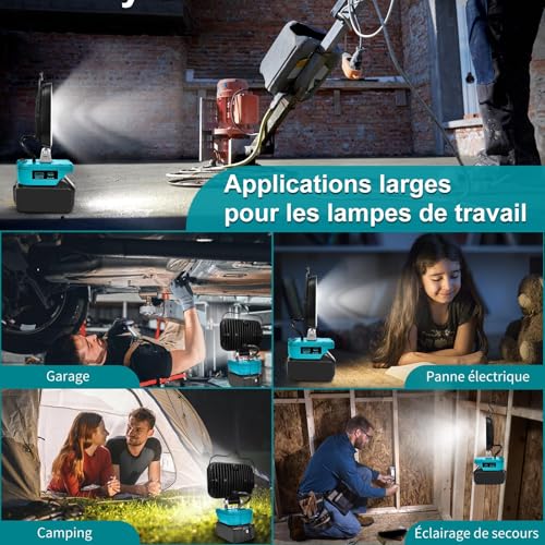 Lampe LED Rechargeable Pour Batterie Makita