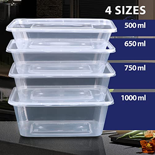 Lot de 50 Récipients en Plastique Transparent