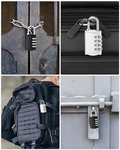 Cadenas à Code 4 Chiffres - Ensemble de 4 Pièces