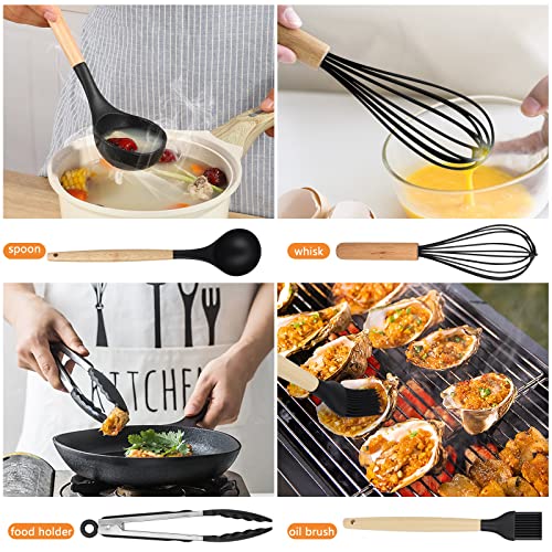 Ustensiles de Cuisine en Silicone, hicoosee 22 PCS Accessoire Cuisine Set sans BPA