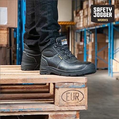 Chaussures de Sécurité à Embout d'acier, Hommes - S3 / S1P Chaussure de Travail Femmes, Semelle Antidérapante, Amortissant Les Chocs, Hydrofuge et Oléofuge, Légères, 42 EU