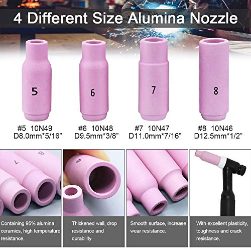 Kit de 16 Pcs Pince TIG Buse en Céramique