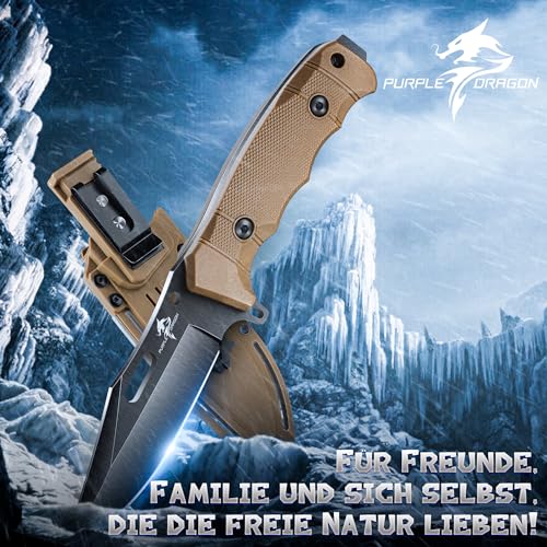 Couteau avec Étui Kydex - Full Tang Outdoor Kaki