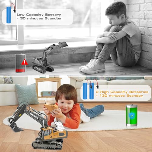Excavateur télécommandée Jouets pour Enfants Pelle - Rechargeable RC Métal
