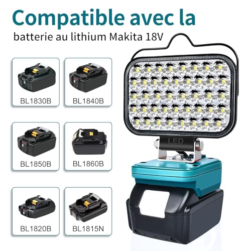 Lampe LED Rechargeable Pour Batterie Makita