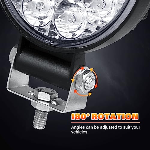 2Pcs rond phare de travail led, 3.2 pouces mini 42W 12V 24V lampe de travail led