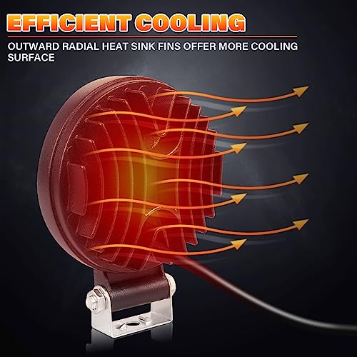 2Pcs rond phare de travail led, 3.2 pouces mini 42W 12V 24V lampe de travail led