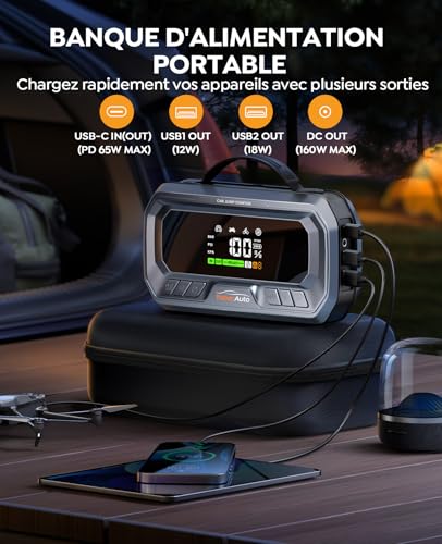 Booster Batterie Voiture avec Compresseur 6000A 26800mAh